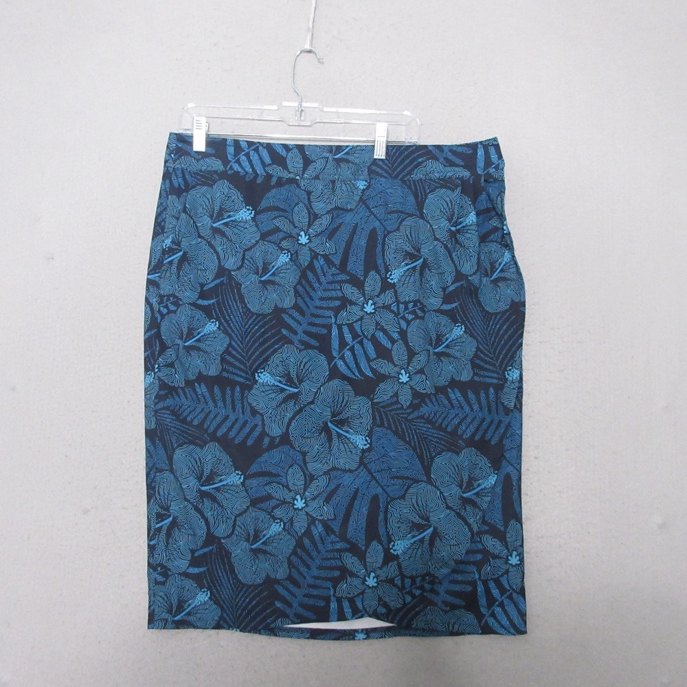 RipSkirt‎ Hawaii Skirt XL Blue Maui Moonlight Wrap Swim Floral Length 3 Vacation